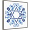 Indigo Hanukkah Collection C by Victoria Borges 22-in. W x 22-in. H. Canvas Wall Art Print Framed in Grey